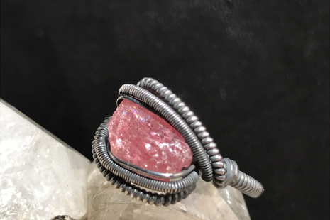 Pink Tourmaline Silver “mini” Ring SIZE 8