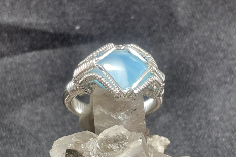 Larimar Sterling Silver Ring Size 8.25