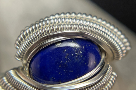 Lapis Lazuli Sterling Silver Ring Size 8