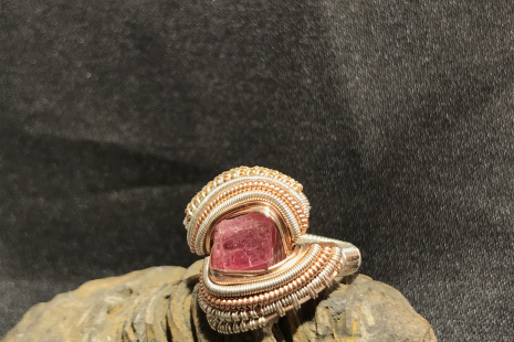 Pink Tourmaline Silver Ring SIZE 8