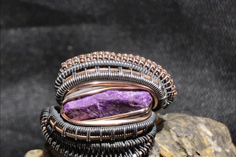 Sugilite Oxidized Silver Ring SIZE 7.5