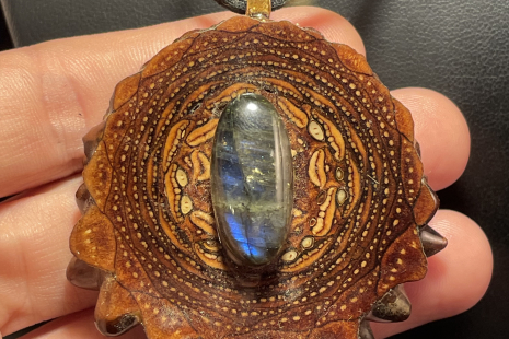 Labradorite Pinecone Amulet
