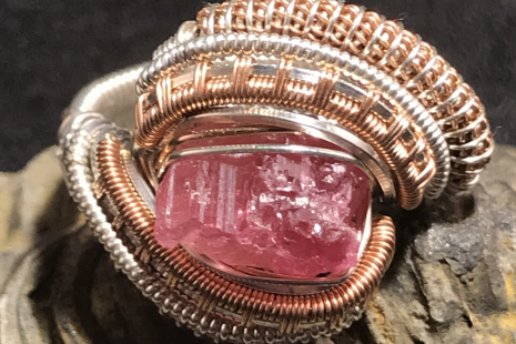 Pink Tourmaline Silver Ring SIZE 9.25