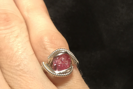 Pink Tourmaline Silver “mini” Ring SIZE 7