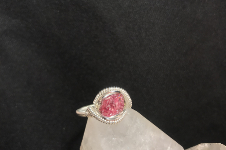 Pink Tourmaline Silver “mini” Ring SIZE 7
