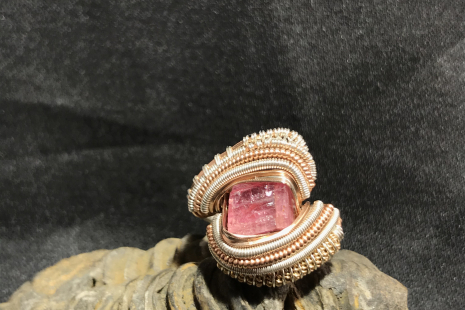 Pink Tourmaline Silver Ring SIZE 8