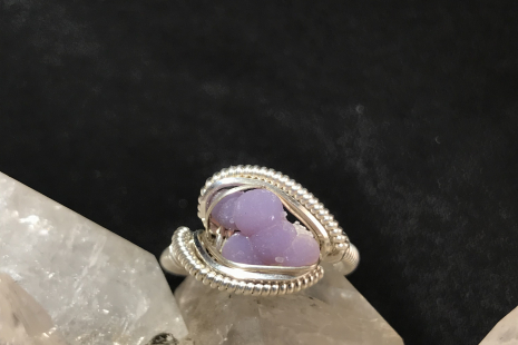 Grape Agate Silver “mini” Ring SIZE 8.5