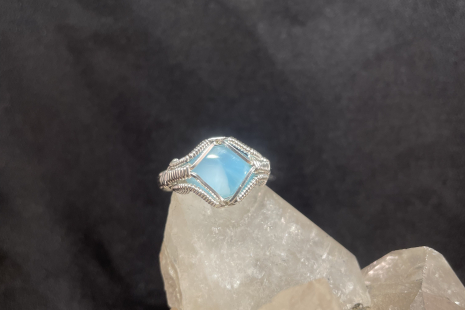 Larimar Sterling Silver Ring Size 8.25