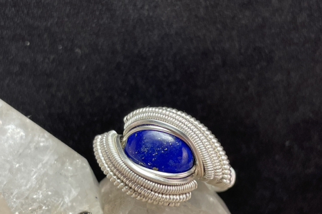 Lapis Lazuli Sterling Silver Ring Size 8