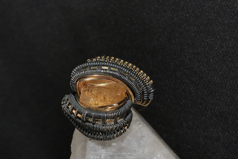 Imperial Topaz Oxidized Silver Ring SIZE 7.5