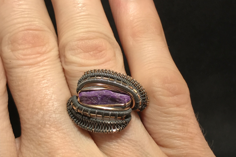 Sugilite Oxidized Silver Ring SIZE 7.5