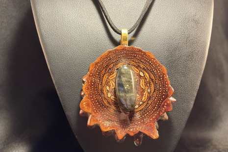 Labradorite Pinecone Amulet