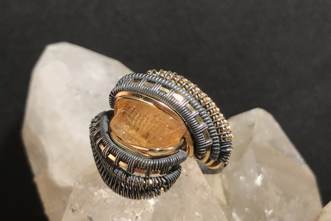 Imperial Topaz Oxidized Silver Ring SIZE 7.5