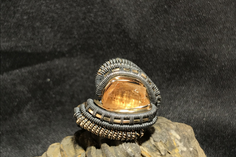 Imperial Topaz Oxidized Silver Ring SIZE 7.5
