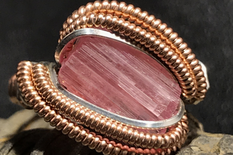 Pink Tourmaline Rose Gold Ring Size 6