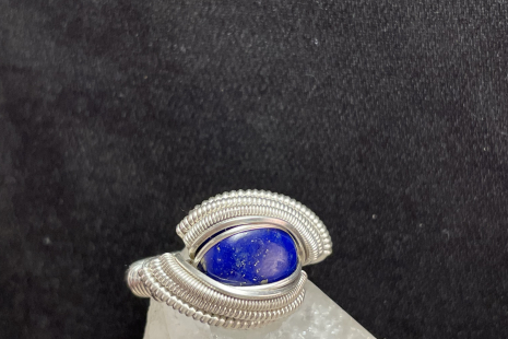 Lapis Lazuli Sterling Silver Ring Size 8