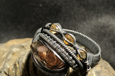 Rutile Quartz “Trinity Series” Silver Ring Size 9.5
