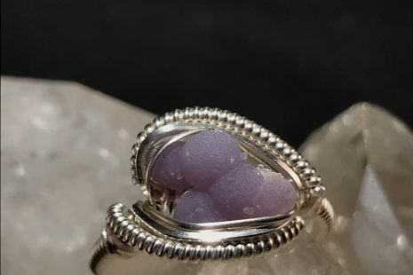 Grape Agate Silver “mini” Ring SIZE 8.5