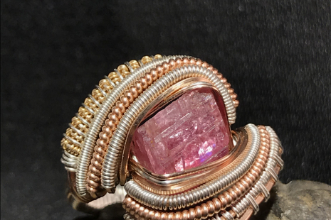 Pink Tourmaline Silver Ring SIZE 8