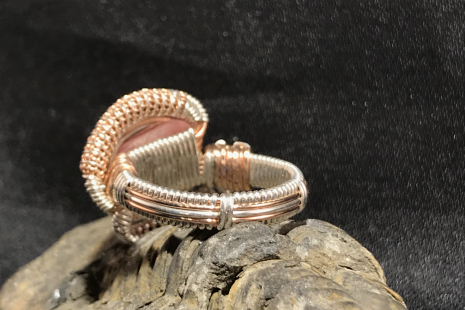Rhodochrosite Sterling Silver Ring SIZE 7.5