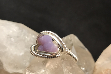 Grape Agate Silver “mini” Ring SIZE 8.5