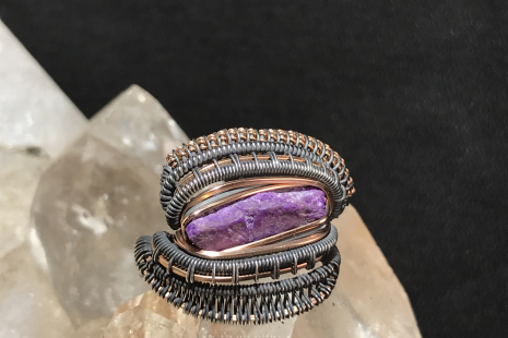 Sugilite Oxidized Silver Ring SIZE 7.5