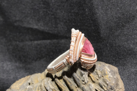 Pink Tourmaline Silver Ring SIZE 8