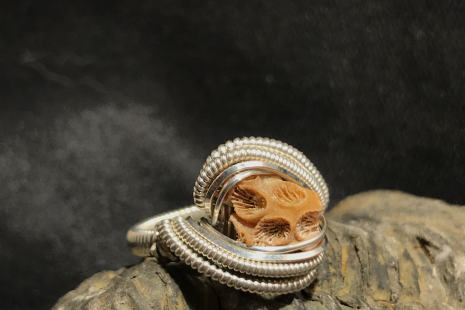 Sea Coral Silver Ring SIZE 6