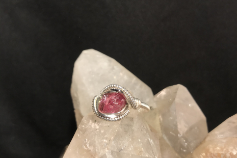 Pink Tourmaline Silver “mini” Ring SIZE 7