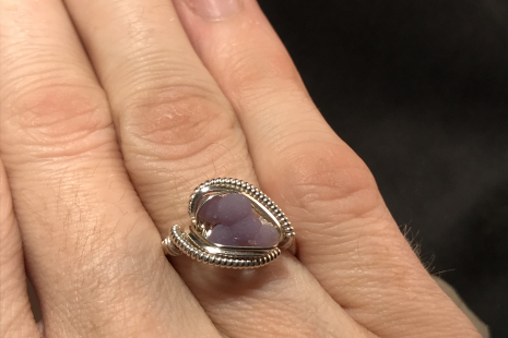 Grape Agate Silver “mini” Ring SIZE 8.5