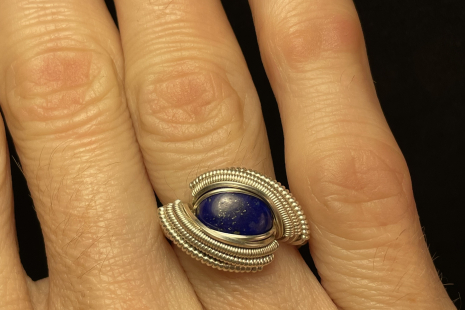 Lapis Lazuli Sterling Silver Ring Size 8