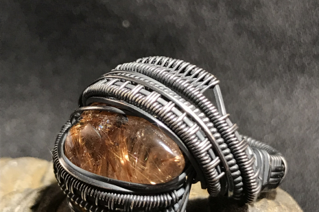 Rutile Quartz “Trinity Series” Silver Ring Size 9.5