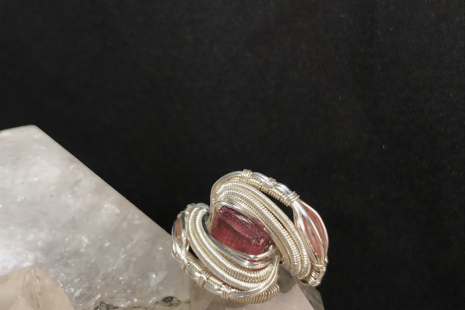 Triple Tourmaline Silver Ring SIZE 7