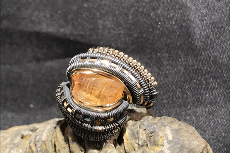 Imperial Topaz Oxidized Silver Ring SIZE 7.5