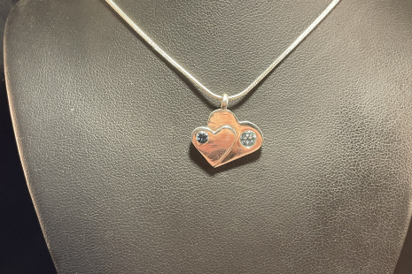 Twin Hearts Sterling Silver Amulet