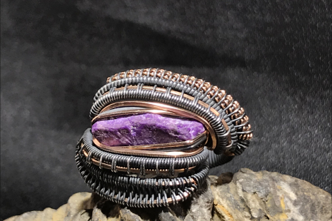 Sugilite Oxidized Silver Ring SIZE 7.5