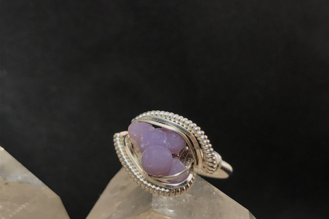 Grape Agate Silver “mini” Ring SIZE 8.5