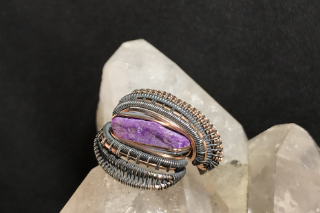 Sugilite Oxidized Silver Ring SIZE 7.5