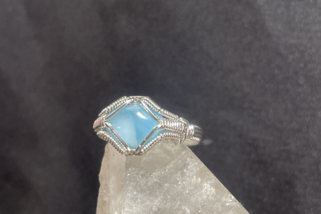Larimar Sterling Silver Ring Size 8.25