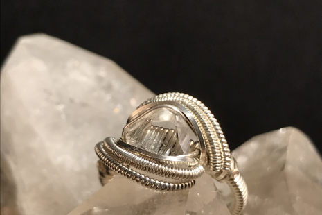 Herkimer Diamond Silver “mini” Ring SIZE 6