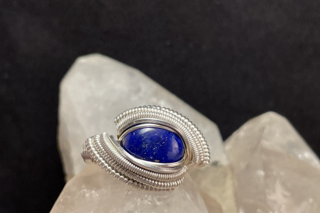 Lapis Lazuli Sterling Silver Ring Size 8