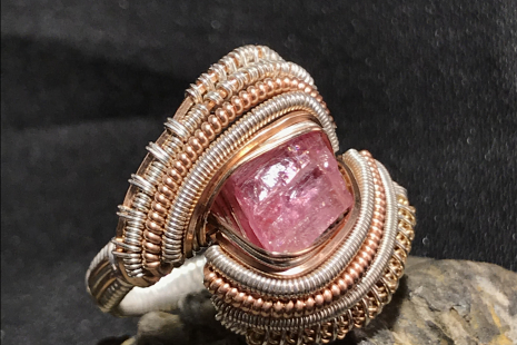 Pink Tourmaline Silver Ring SIZE 8