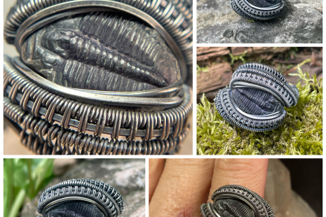 Trilobite Sterling Silver Oxidized Ring Size 10-10.5