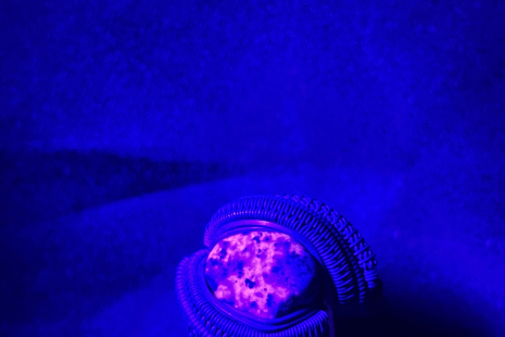 UV reactive Yooperlite Oxidized Silver Ring Size 10.5