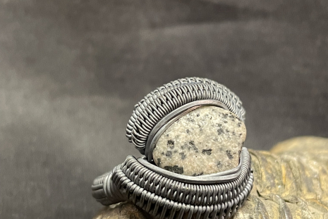 UV reactive Yooperlite Oxidized Silver Ring Size 10.5
