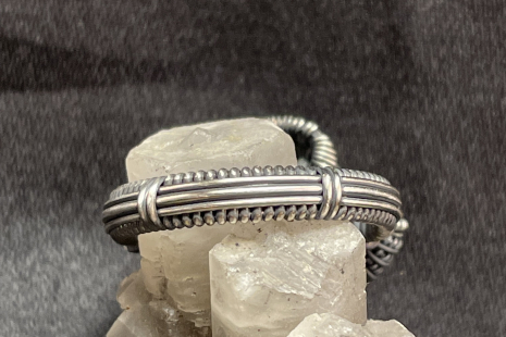 Rogerley Fluorite Oxidized Sterling Silver Ring Size 8