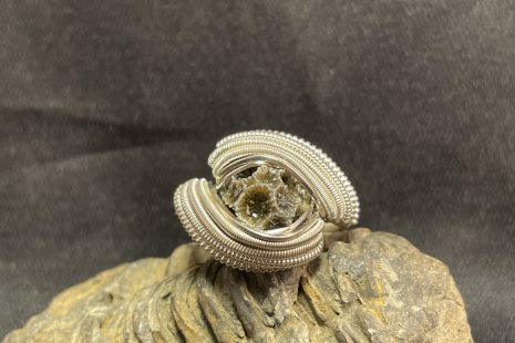 Sea Coral Sterling Silver Ring Size 9