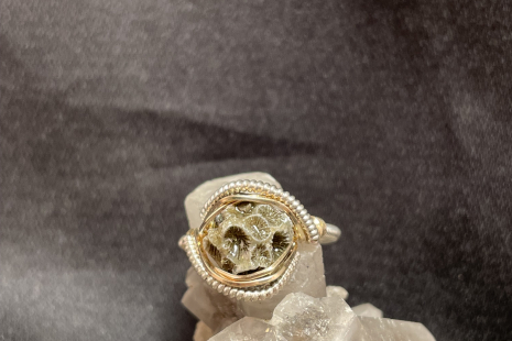 Sea Coral Sterling Silver Mini Ring Size 8