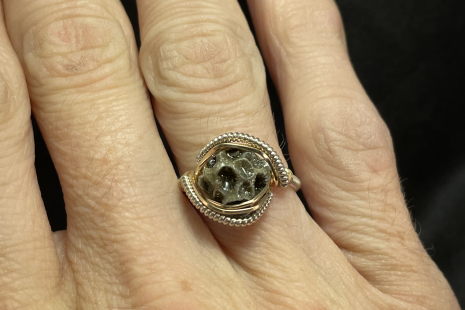 Sea Coral Sterling Silver Mini Ring Size 8