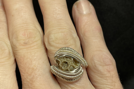 Sea Coral Sterling Silver Ring Size 7